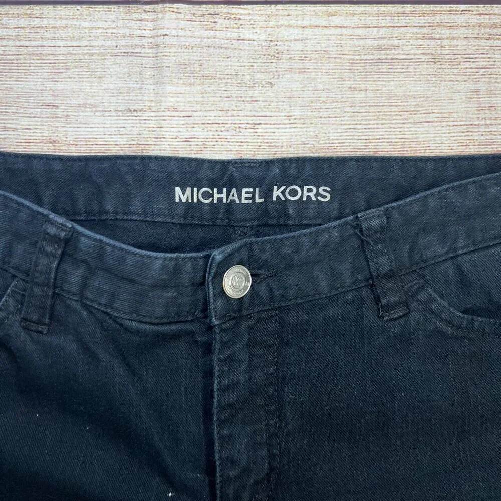 Michael Kors‎ Skinny Jeans Womens 6 Black Zipper Back Pocket Stretch Denim Pants